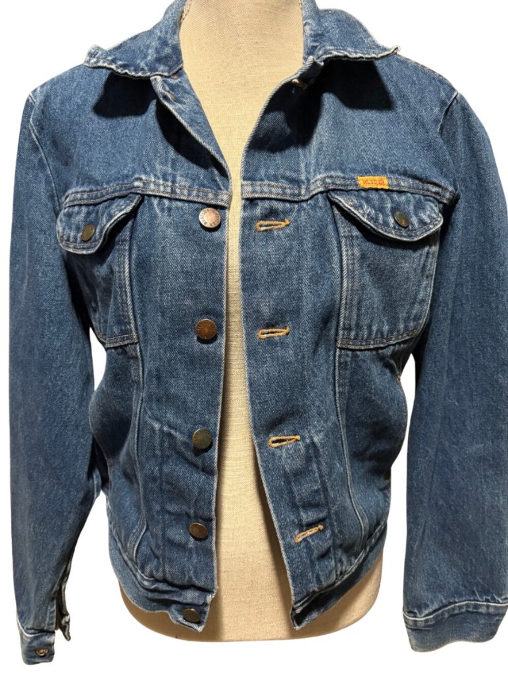 Vintage Rustler Denim Jacket USA Made Mens S Western Trucker Cowboy Core